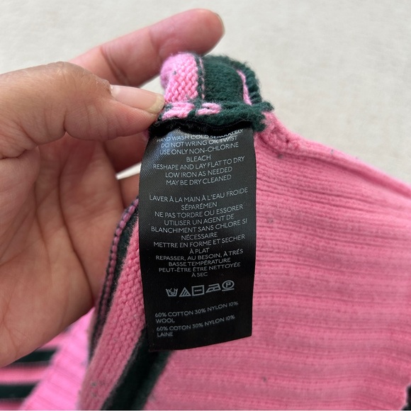 Anthropologie/Maeve Sweater Women Medium Pullover Boxy Slouchy Stripe Pink Green - Picture 7 of 10